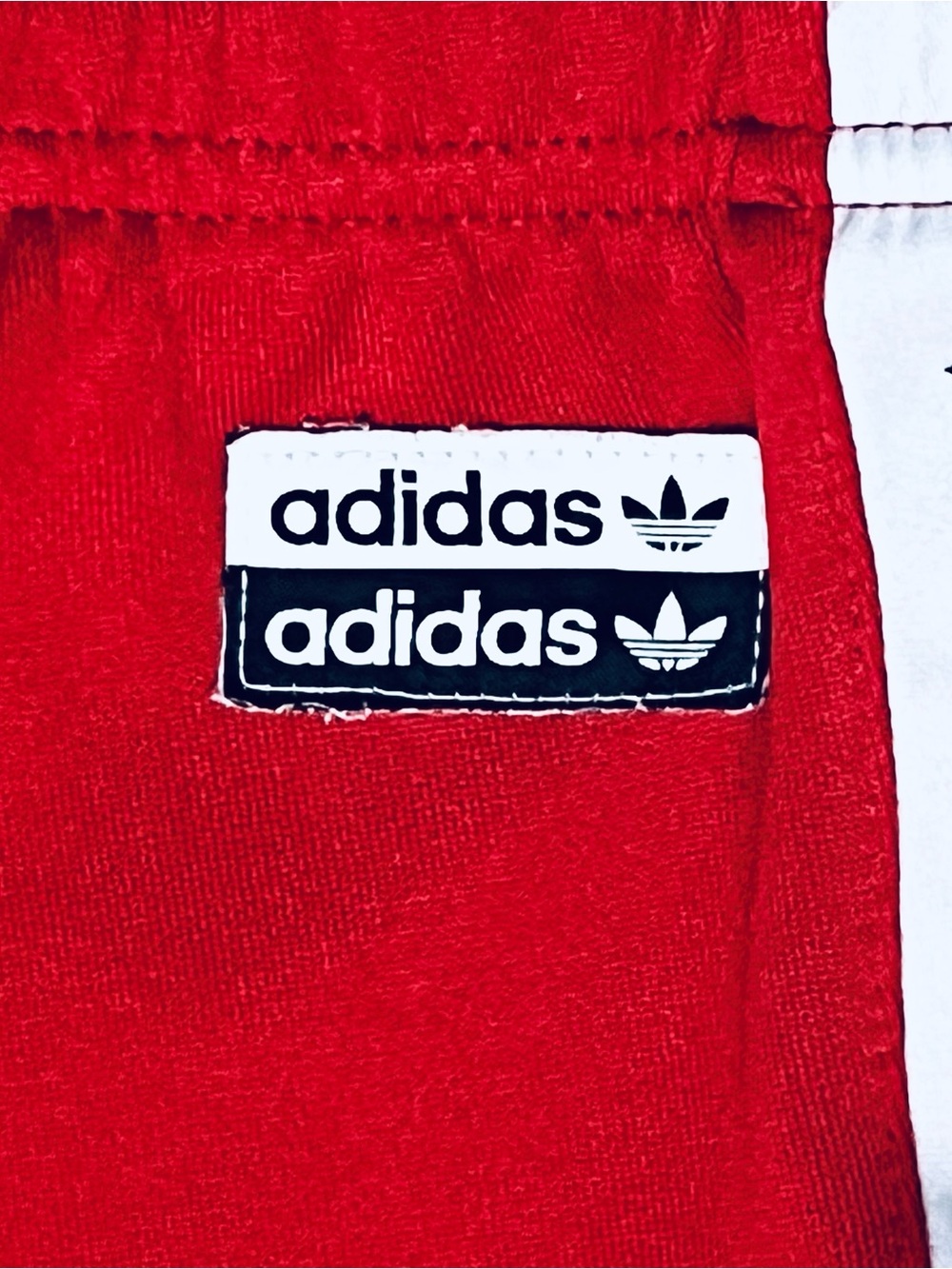 Adidas Men's Joggers Track Pants Red Vertical/Logo Zip Pockets Sz L - Picture 9 of 16